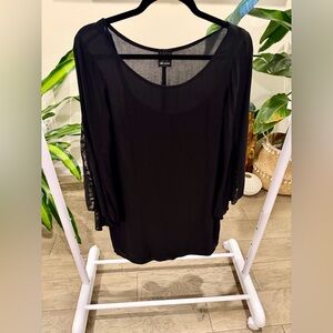 Ella Moss NWOT Black Dress Handkerchief Lace Detail Sleeves Size Small